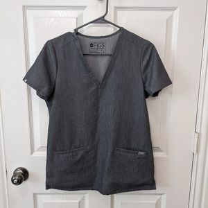 Figs dark grey scrub top XS